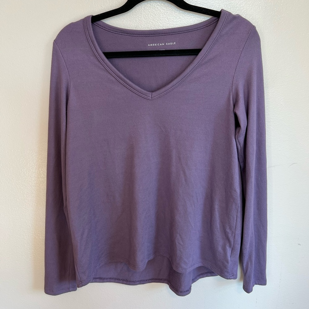 Purple American eagle long sleeve shirt
